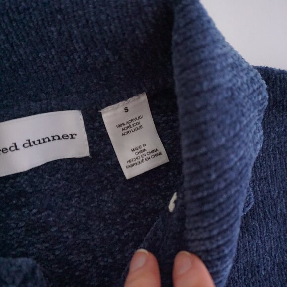 Vintage Blue Alfred Dunner Embroidered Floral Quarter Zip Sweater Grandmacore S - Picture 9 of 9